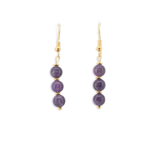 Amara - Natural Amethyst Gemstone Earrings - Sage Gems Jewellery Co.