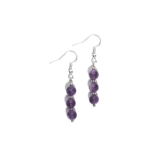 Amara - Natural Amethyst Gemstone Earrings - Sage Gems Jewellery Co.