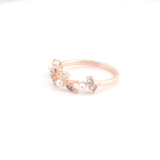 Isolde - Pearl and Crystal Plated Ring - Sage Gems Jewellery Co.