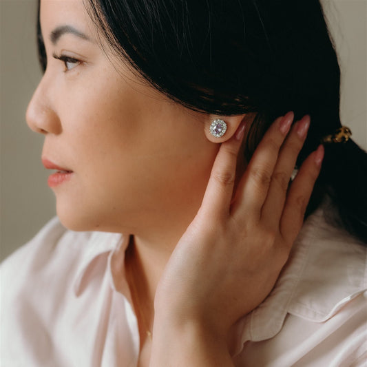 Juliet - Light Amethyst Stud Earrings - Sage Gems Jewellery Co.