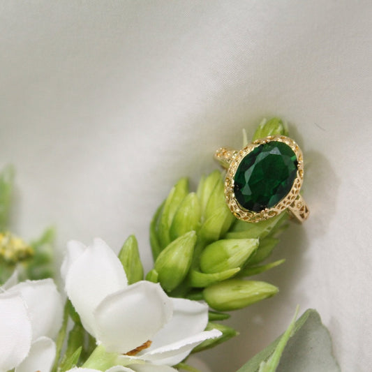 Made for a Queen - Oval Cut Gold Plated Statement Ring