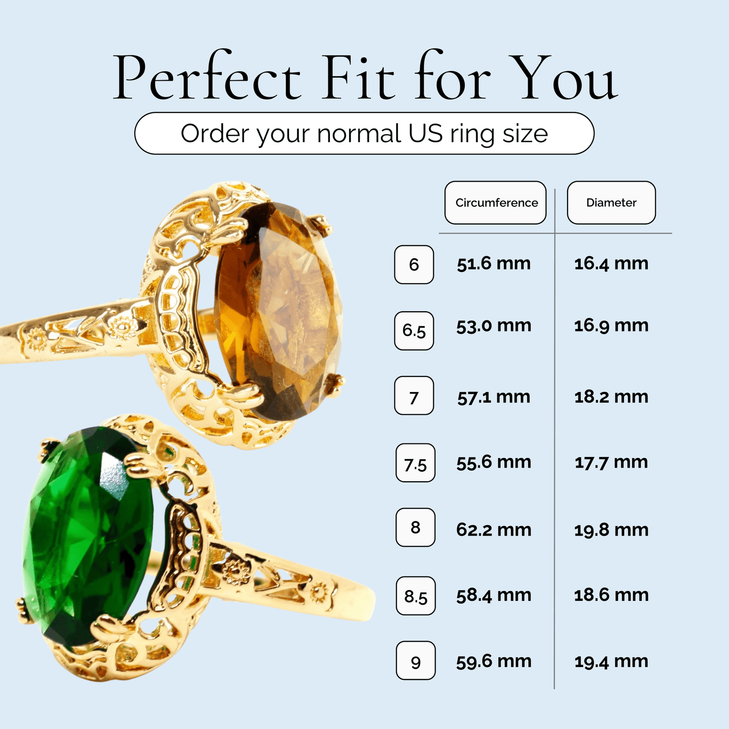 Made for a Queen - Oval Cut Gold Plated Statement Ring - Sage Gems Jewellery Co.
