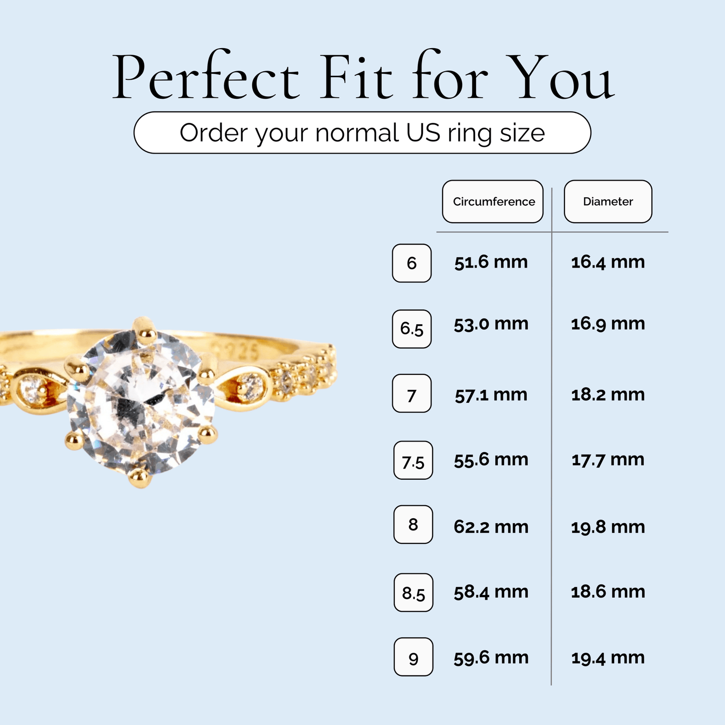 My Brilliant Friend - Crystal Brilliant Cut Gold Plated Ring - Sage Gems Jewellery Co.