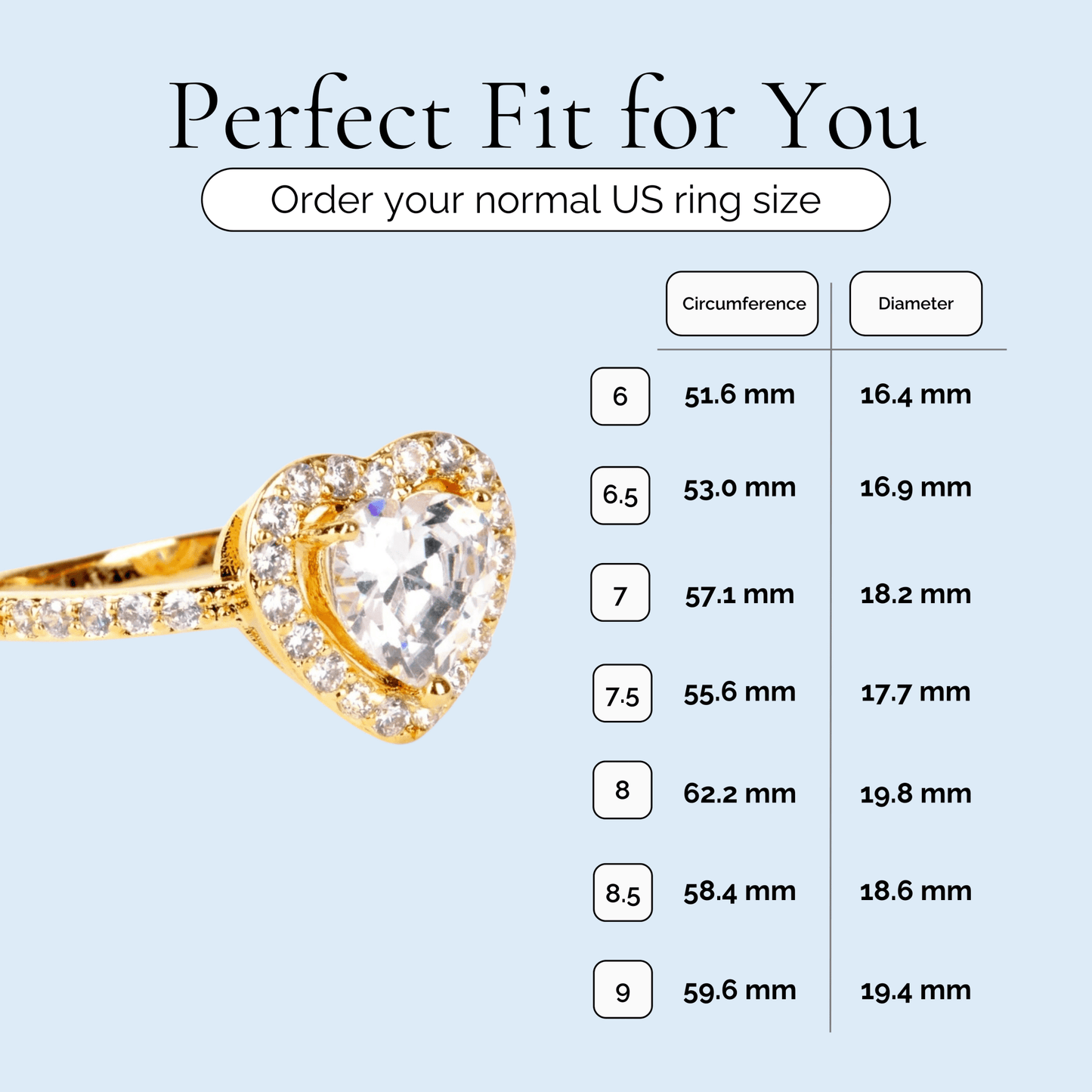 My Heart - Crystal Heart Gold Plated Ring - Sage Gems Jewellery Co.