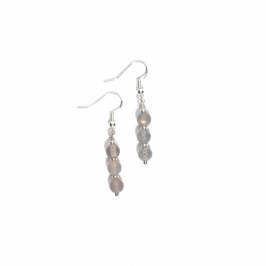 Nova - Natural Labradorite Gemstone Earrings - Sage Gems Jewellery Co.