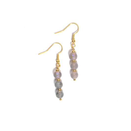 Nova - Natural Labradorite Gemstone Earrings - Sage Gems Jewellery Co.