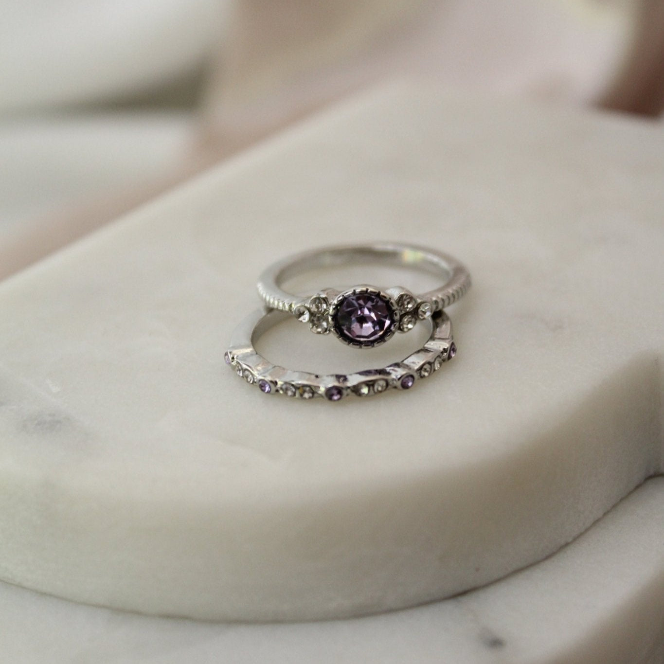 A Little Bit of Magic Amethyst Silver Plated Ring - Regal Gems Jewellery