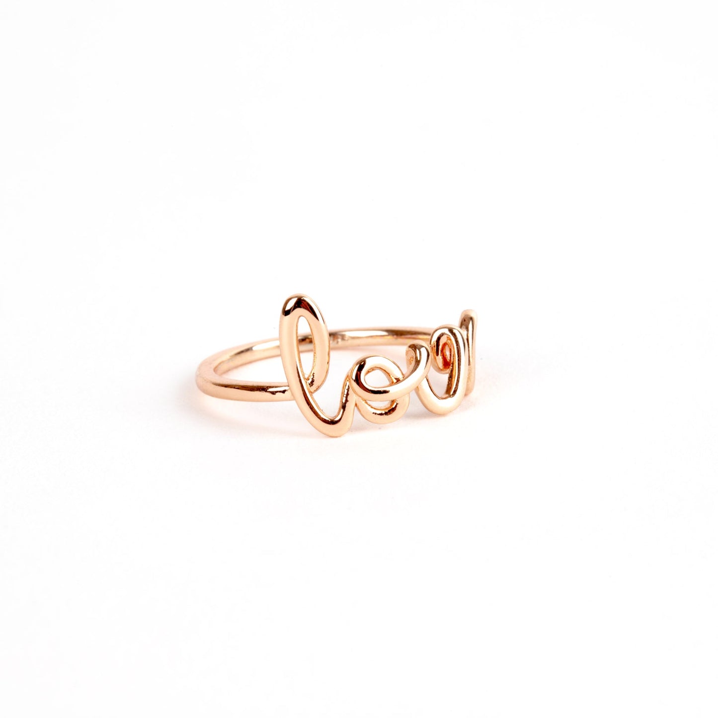 Love is Love rose gold cursive letter ring like Tiffany's - Regal Gems Jewellery