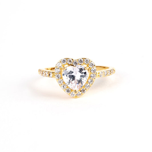My Heart - Gold plated heart shaped gem ring - Regal Gems Jewellery