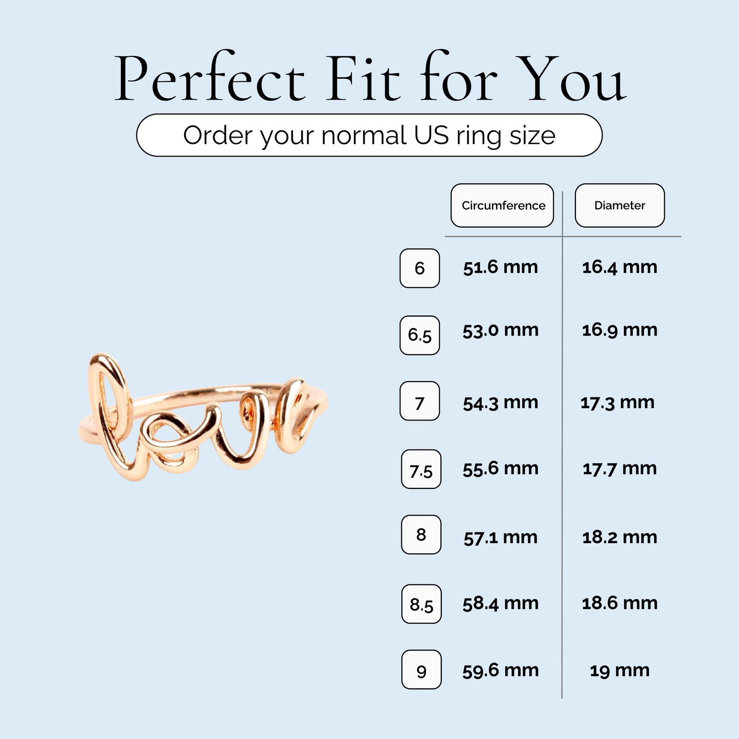 Love is Love - Sterling Silver Rose Gold Plated Ring