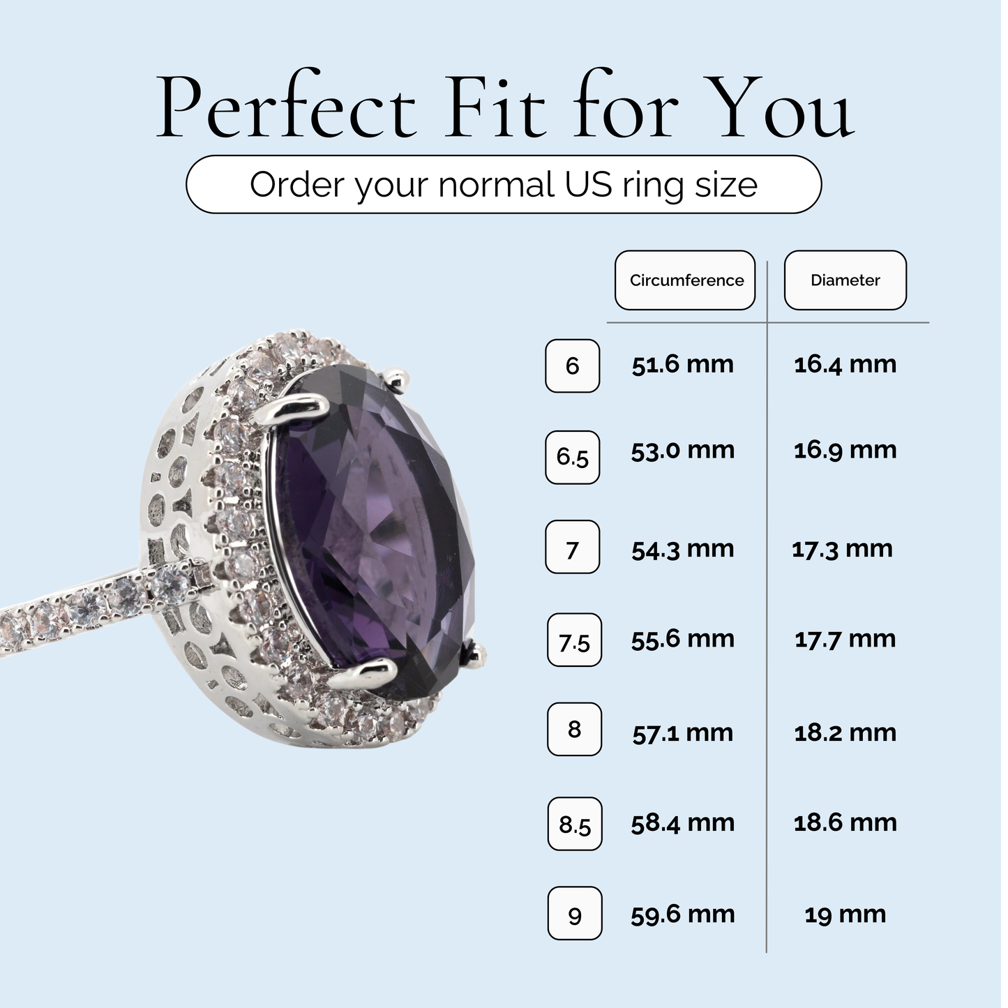 Wednesday - Oval Cut Smoky Amethyst Silver Plated Ring