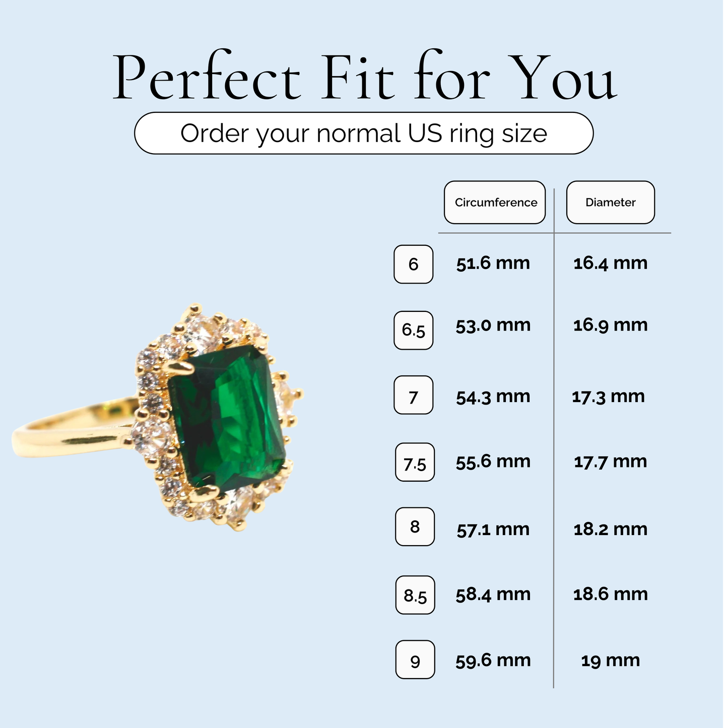 Esmerelda - Radiant Cut Gold Plated Ring