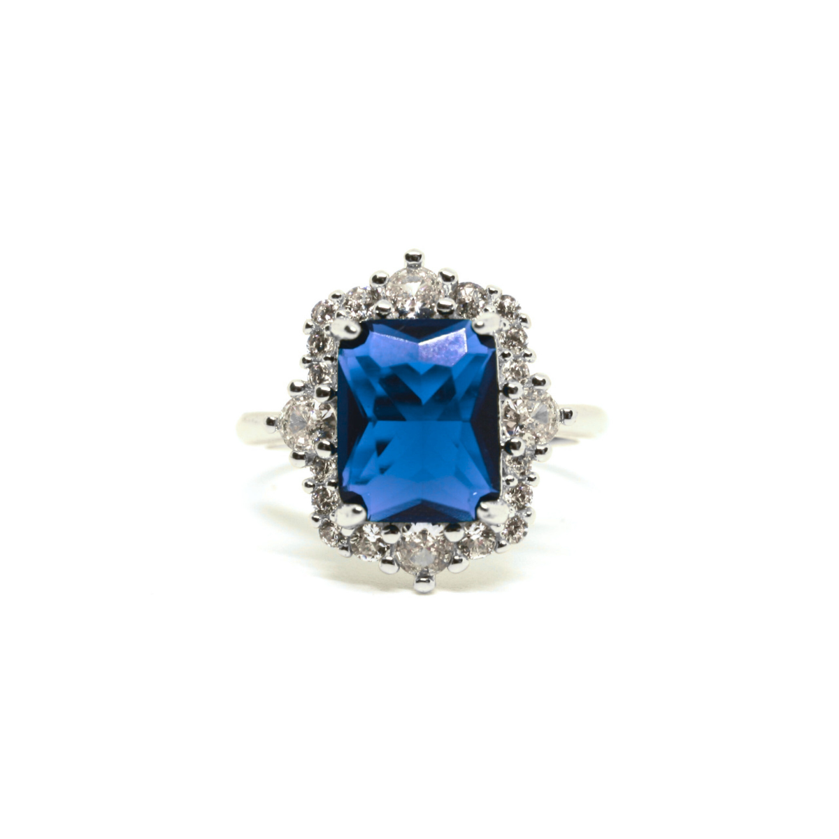 Esperanza - Radiant Cut Sapphire Silver Plated Ring