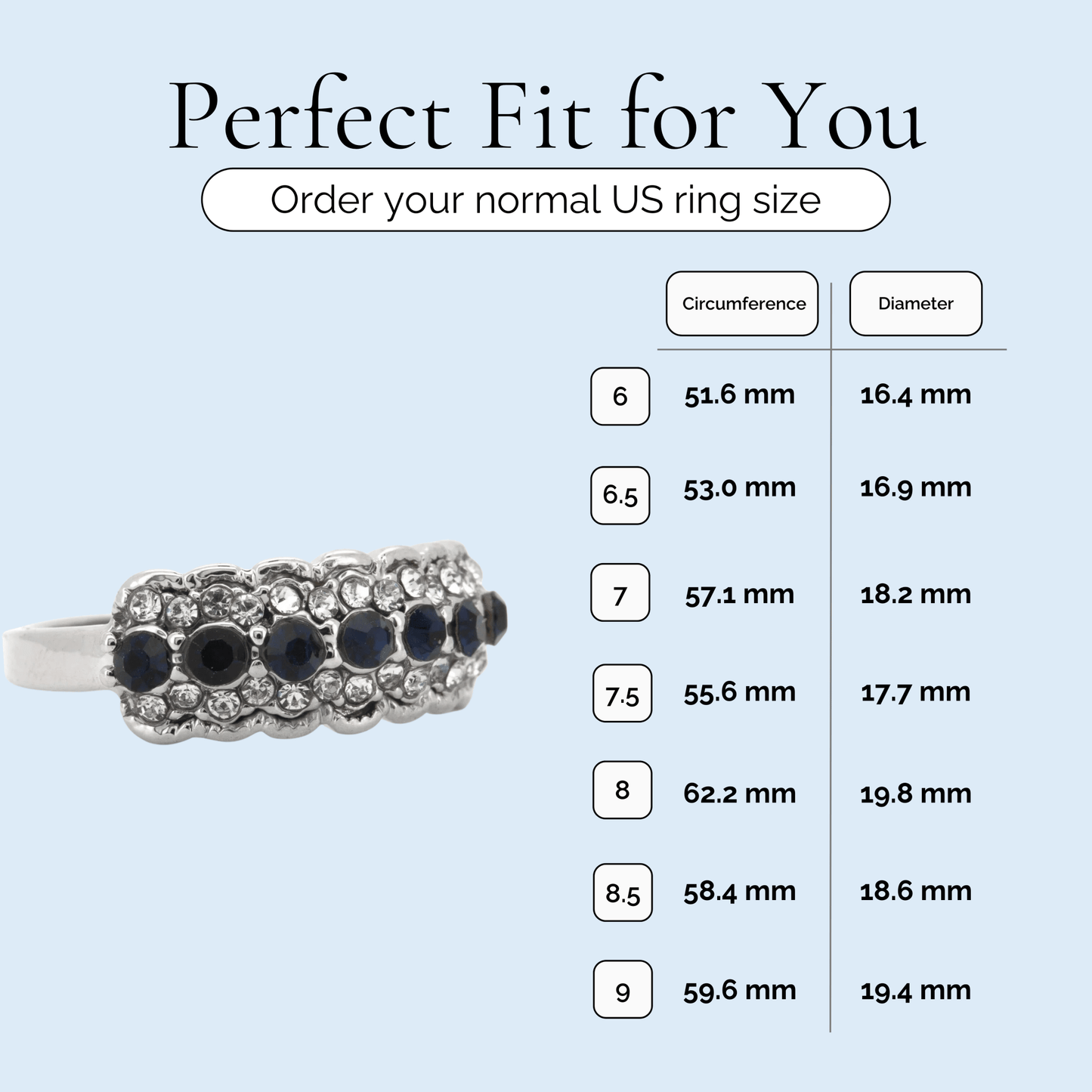 Avery - Dark Sapphire Silver Plated Stacking Ring - Sage Gems Jewellery Co.