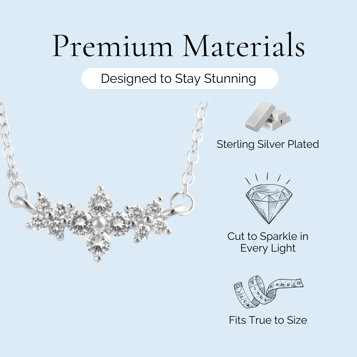 Daphne - Brilliant Cut Crystal Necklace - Sage Gems Jewellery Co.