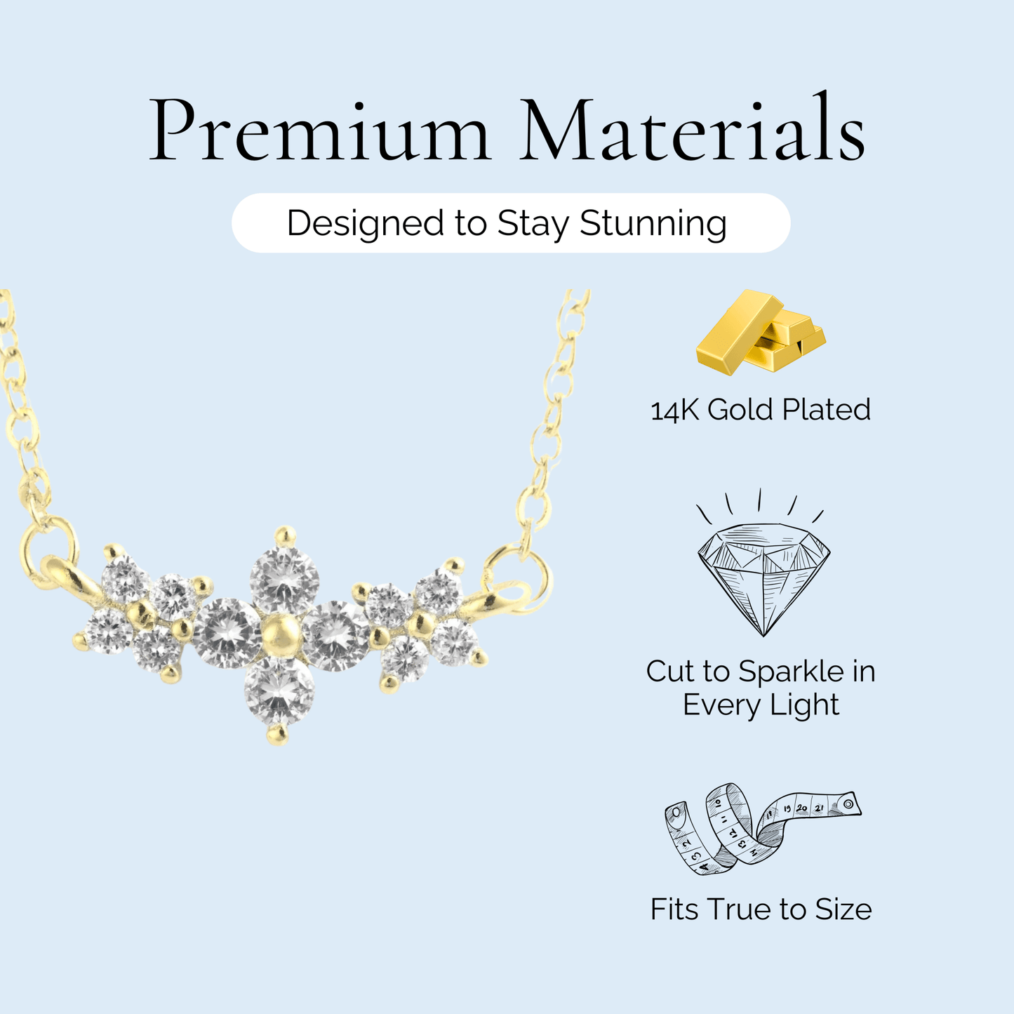 Daphne - Brilliant Cut Crystal Necklace - Sage Gems Jewellery Co.