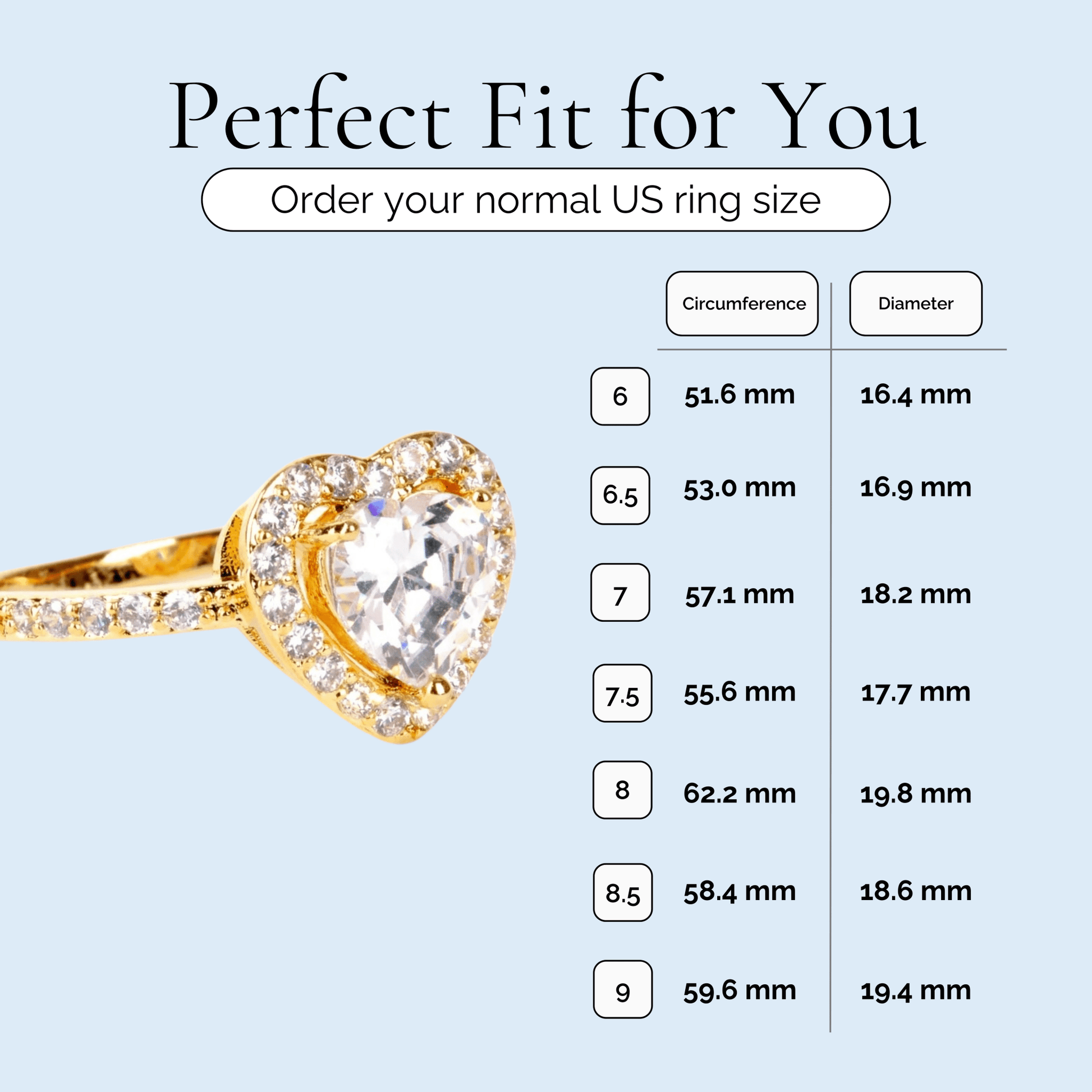 My Heart - Crystal Heart Gold Plated Ring - Sage Gems Jewellery Co.