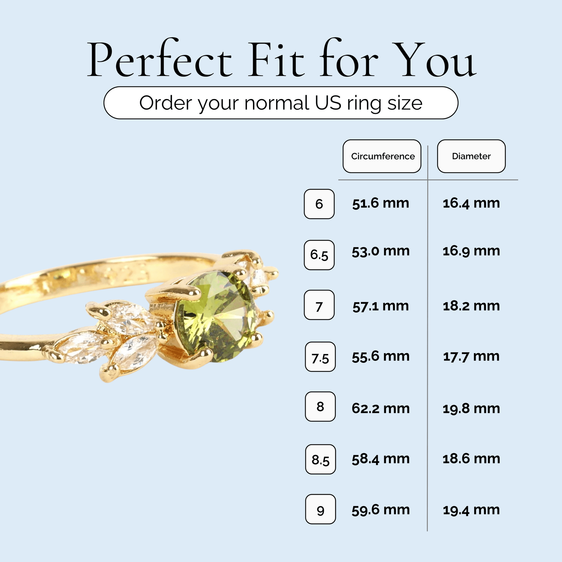 Trixie - Brilliant Cut Peridot Gold Plated Ring - Sage Gems Jewellery Co.