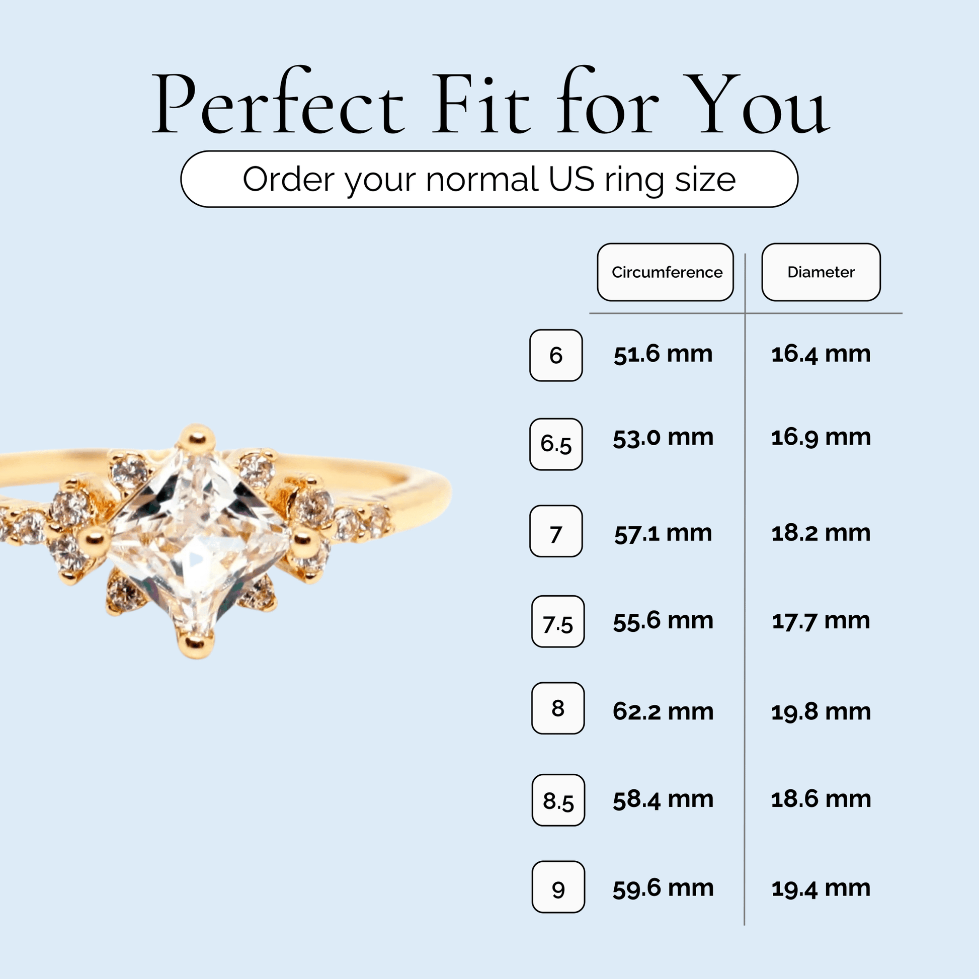 Vintage Princess - Square Cut Crystal Gold Plated Ring - Sage Gems Jewellery Co.