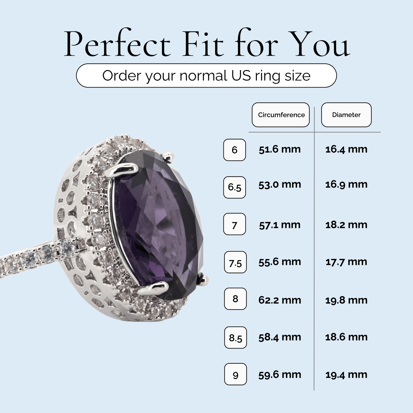 Wednesday - Oval Cut Smoky Amethyst Silver Plated Ring - Sage Gems Jewellery Co.