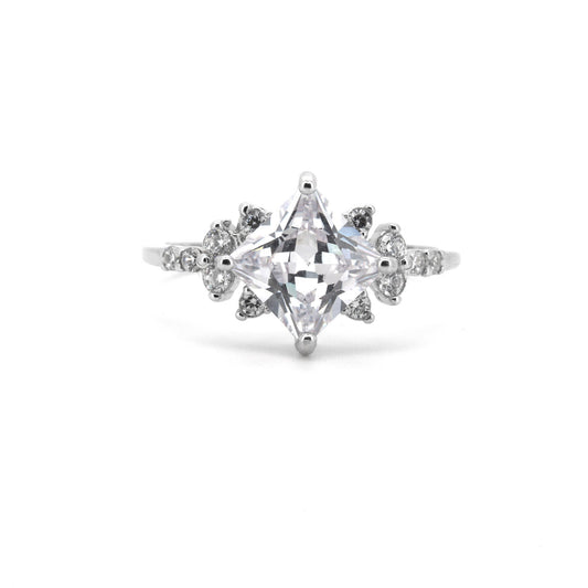 Princess Cut Silver Vintage Ring - Regal Gems Jewellery Co.